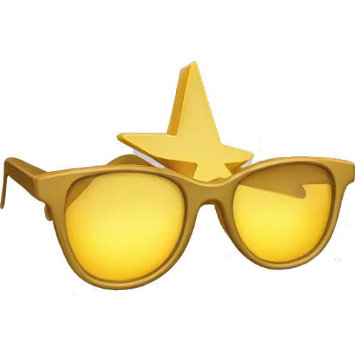 yellow glasses in the form of a star
 emoji