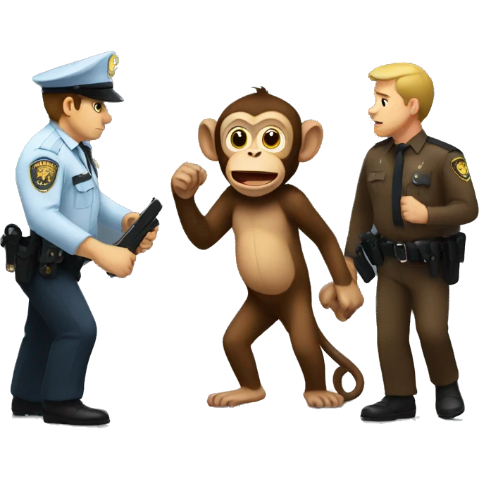 Monkey getting arrested emoji