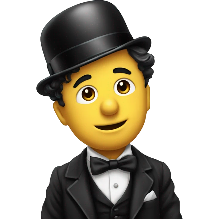 charlie Chaplin bow down with hat removing gratitute emoji