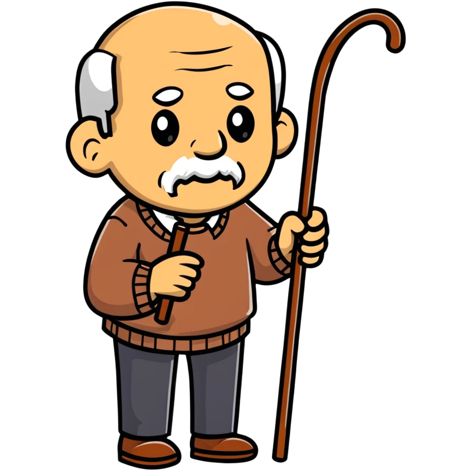 elderly man with cane emoji