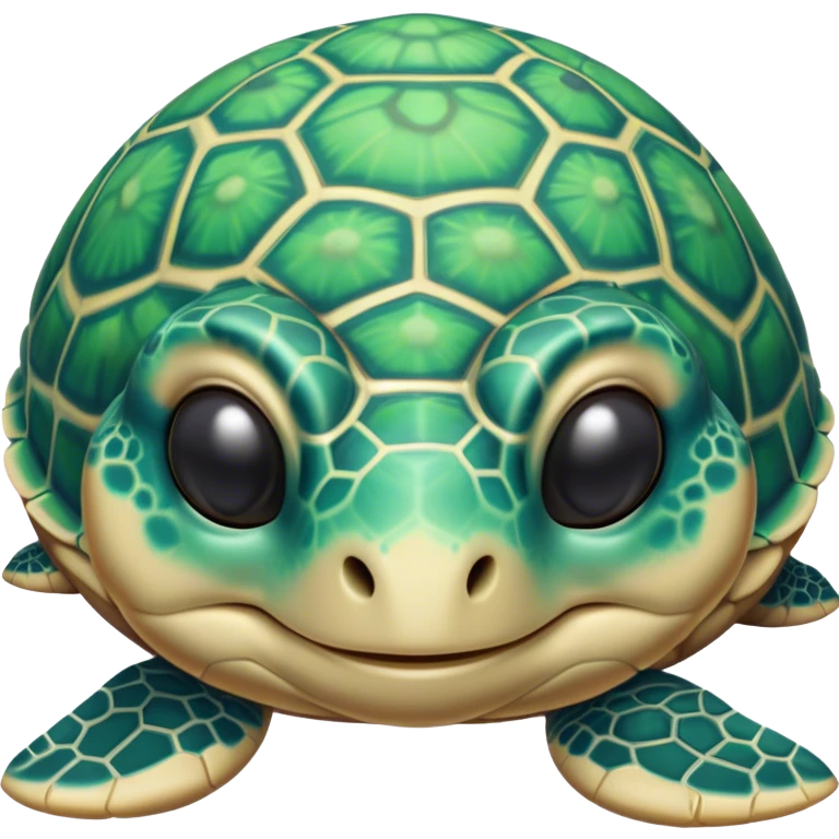 Meme-Worthy Cute Sleeping Sea Turtle Portrait Emoji, Head resting peacefully with a contented smile, showcasing a stately, patterned shell and a smooth, ancient body with eyes gently closed in serene slumber, Simplified yet adorably endearing features, highly detailed, glowing with a soft, drowsy oceanic light, high shine, relaxed and utterly lovable, stylized with an air of playful laziness, soft glowing outline, capturing the essence of a sleeping sea turtle that feels destined to become the next viral icon of adorable rest! emoji