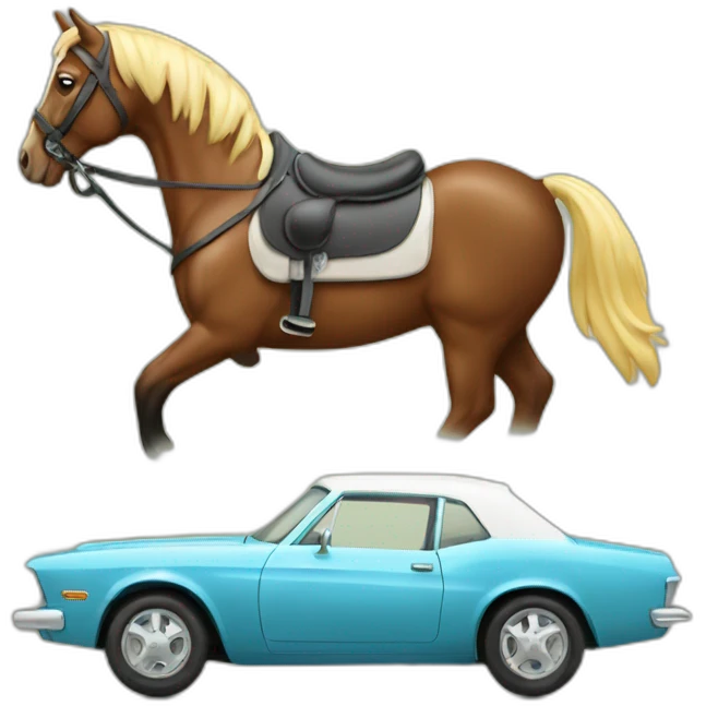 Cheval sur voiture emoji