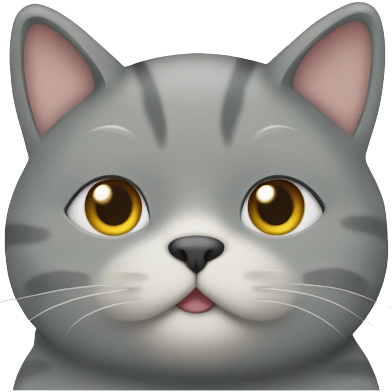 Grey cat chubby emoji