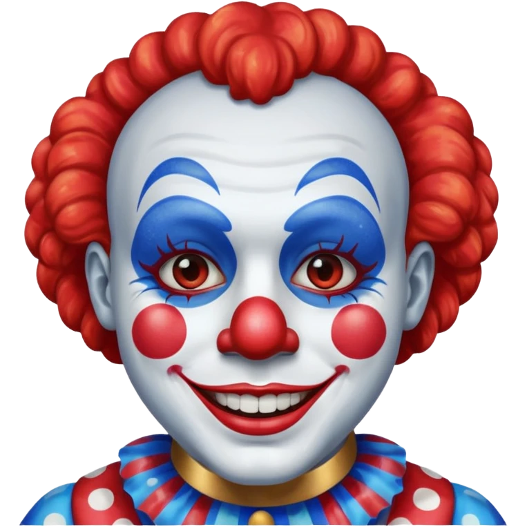glitter red and blue clown happy emoji