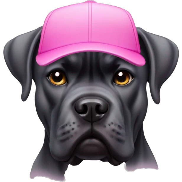 Cane corso with pink hat emoji