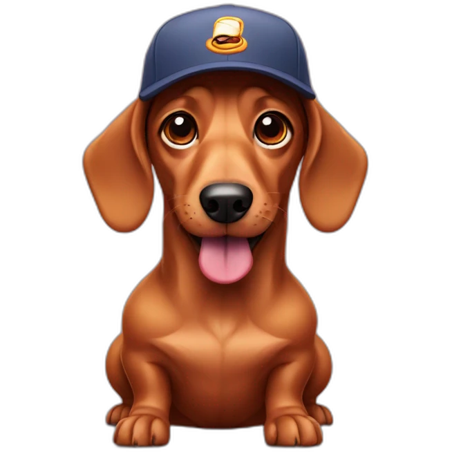 Sausage dog in a cap emoji