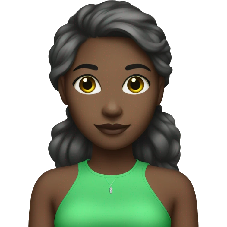Sorority dark skin girl pink and green  emoji