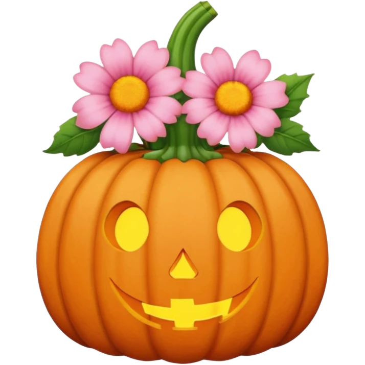 pastel pink orange halloween  flower pumpkin choker emoji