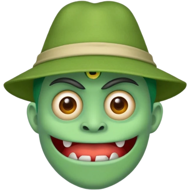 monster with green hat and t shirt emoji