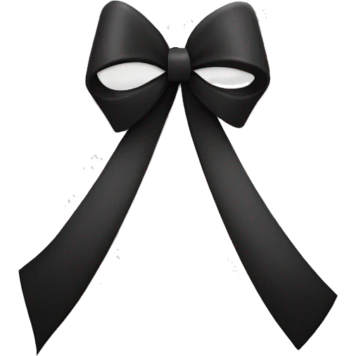 black bow with the words “good riddance” engraved in white emoji