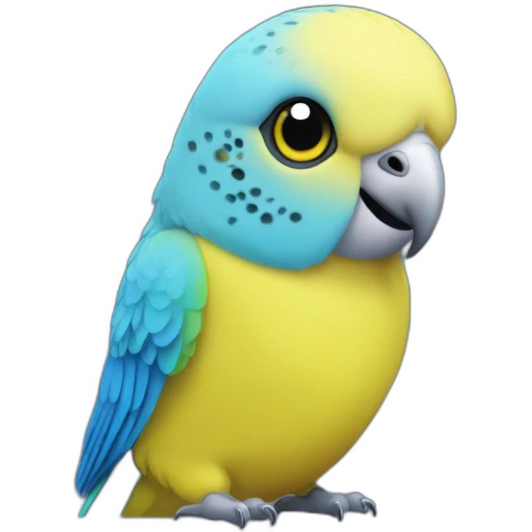 Blue and yellow budgie emoji