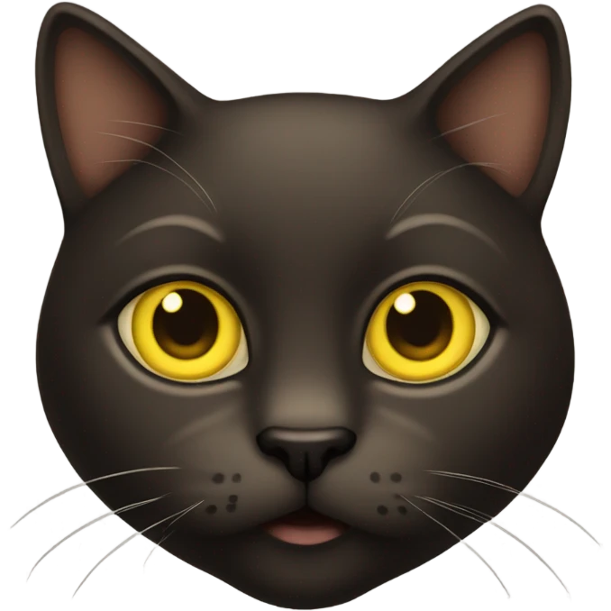 Dark brown cat with yellow eyes  emoji
