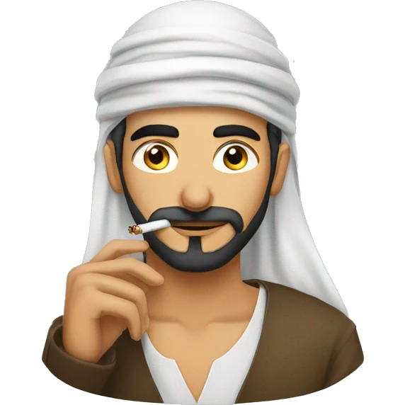 arab man traditional clothing smoking a cigarette emoji