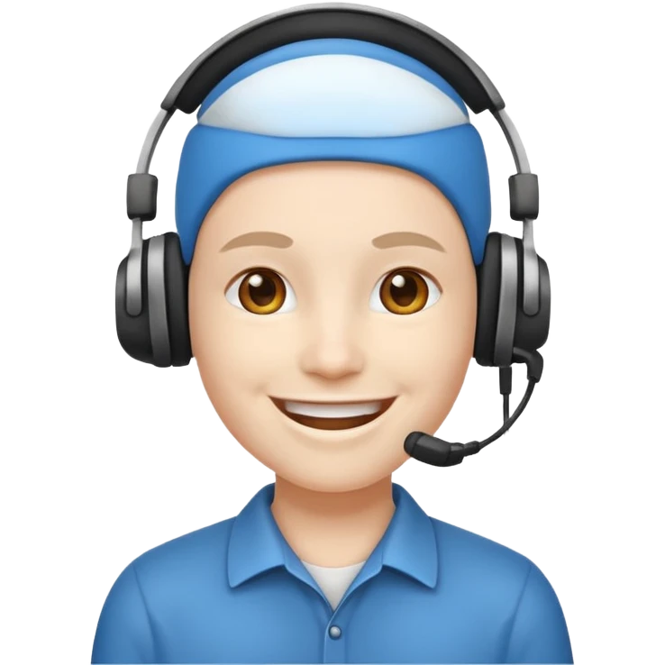  ايموجي يضع سماعات التواصل مع الزبائن على رئاسه  emoji