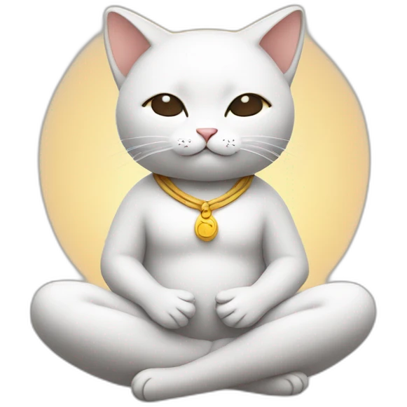 meditating cute cat emoji