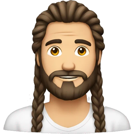 hombre moreno pelo largo sin gorro  emoji