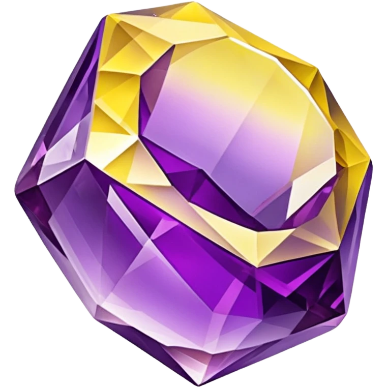 chatoyant gemstone crystal layered colors purple and yellow 3d png background emoji