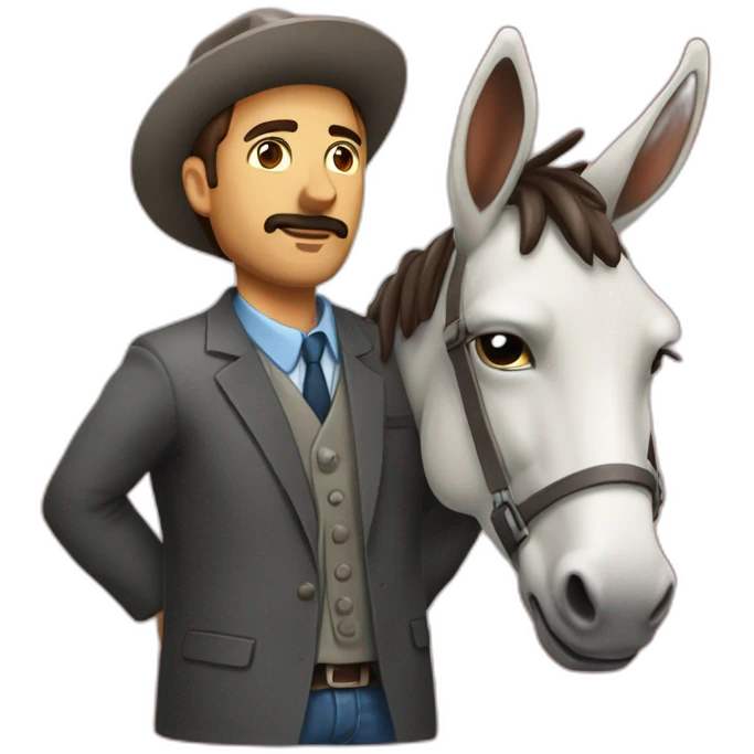 Abogado sobre un burro rojo emoji