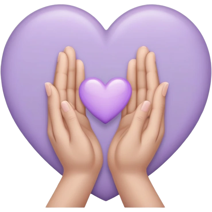 Hands joined in prayer with a pale purple heart emoji
