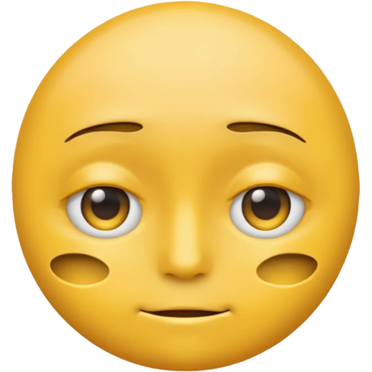 Generate me a blank face emoji with the upper eyelid half closed make it the original yellow emoji emoji