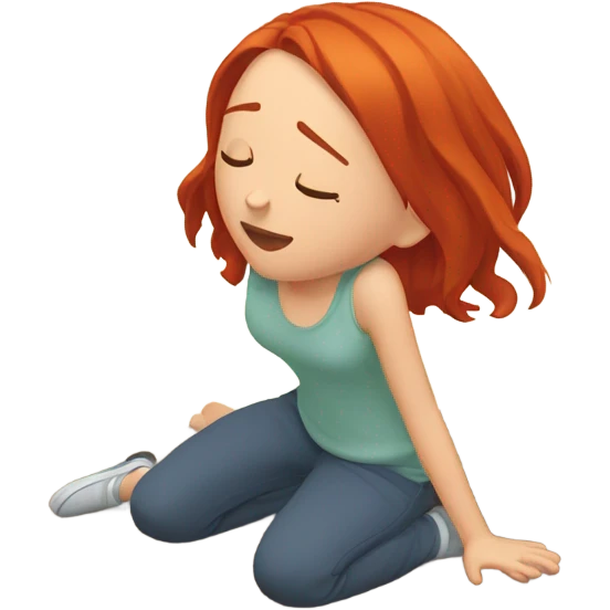 Red head face plant girl emoji
