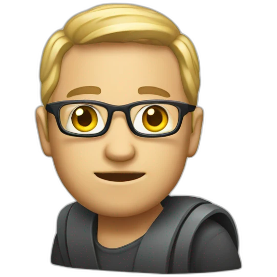 Un intelo ado qui tient un ordinateur emoji