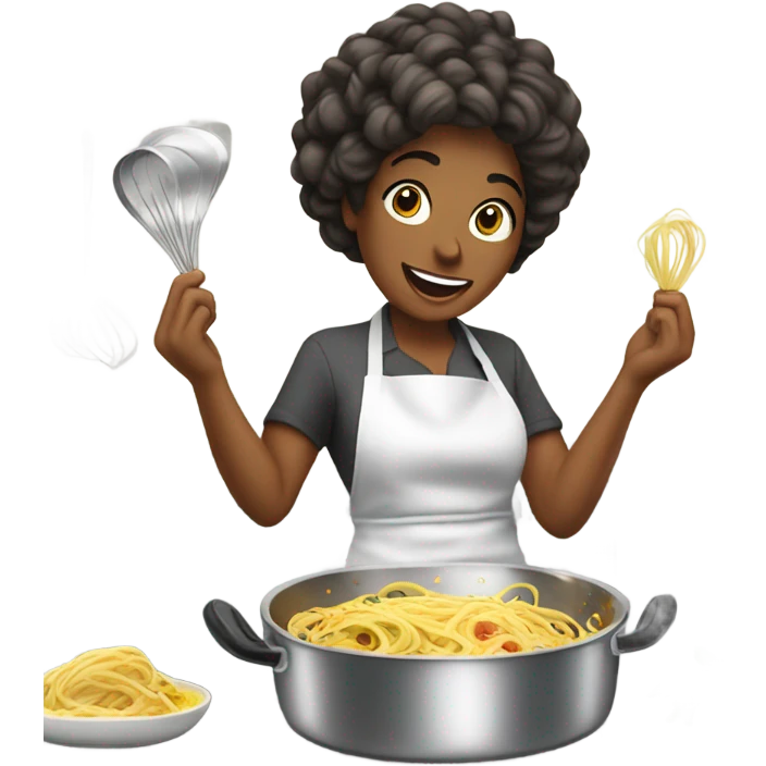 Spaghetti cooking battle women  emoji