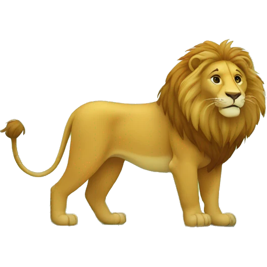 Un lion dans une forêt  emoji