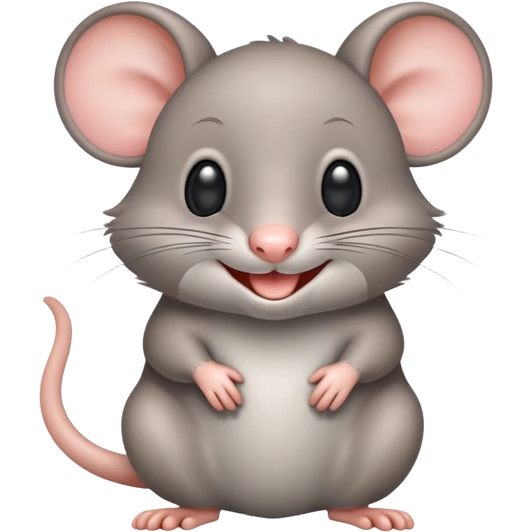 Crea un emoji de un ratón muy adorable riéndose  emoji