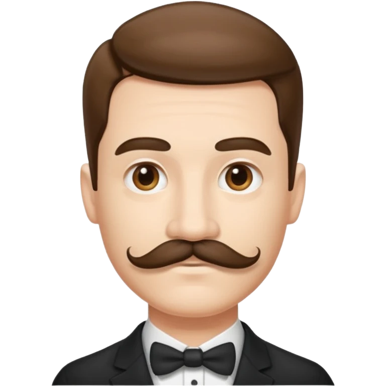 A person with a very square mustache and a side part  emoji