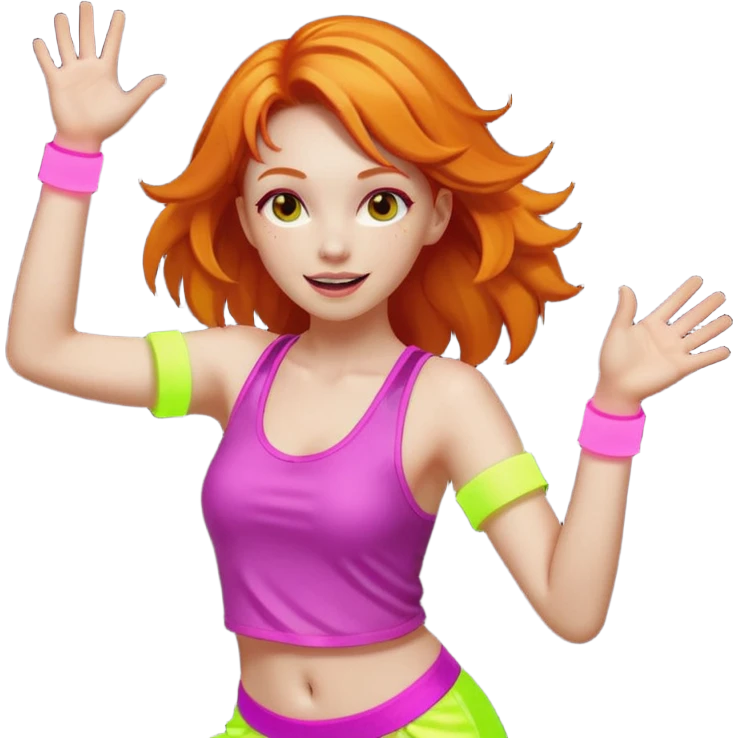 Ginger girl dancing at a rave emoji