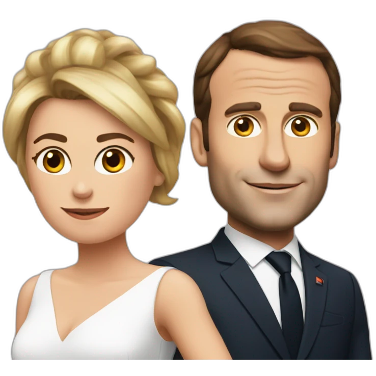 Macron and Brigitte  emoji