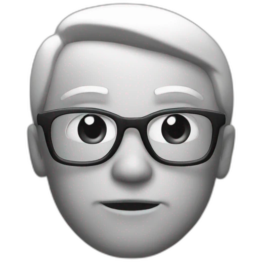 gigachad 3 4 in black and white emoji