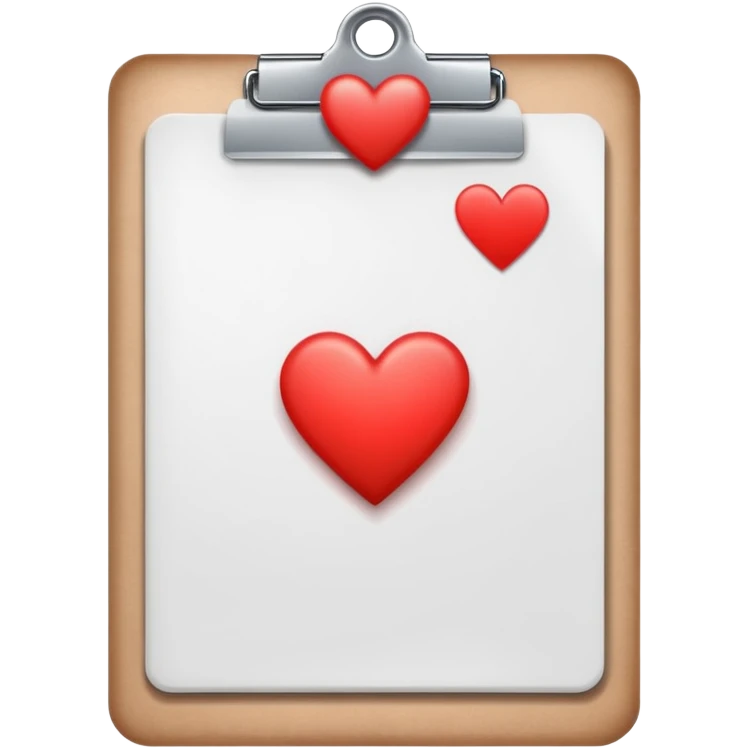 clipboard with a heart in the corner emoji