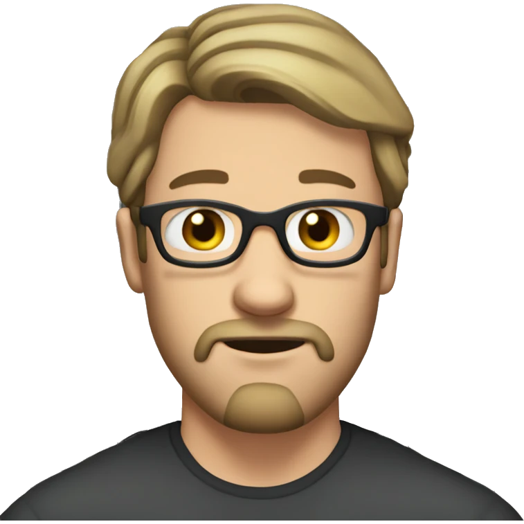 White man with brown hair and beard, with glasses, in jail emoji