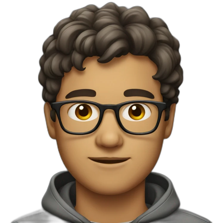 A young man Wearing glasses emoji