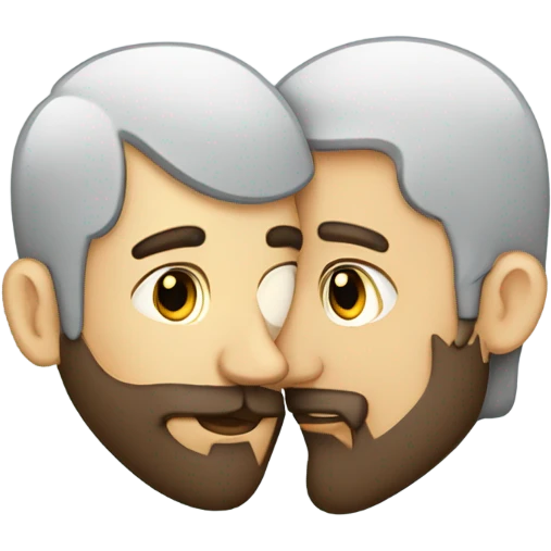imminent kiss between lovers man with beard emoji