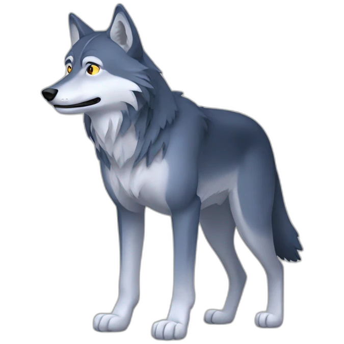 Loup avec une lune emoji