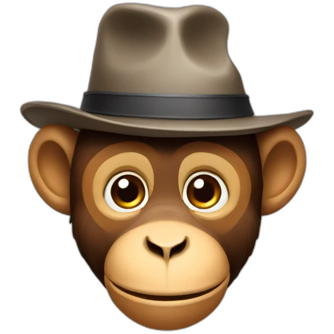 A monkey with a hat emoji