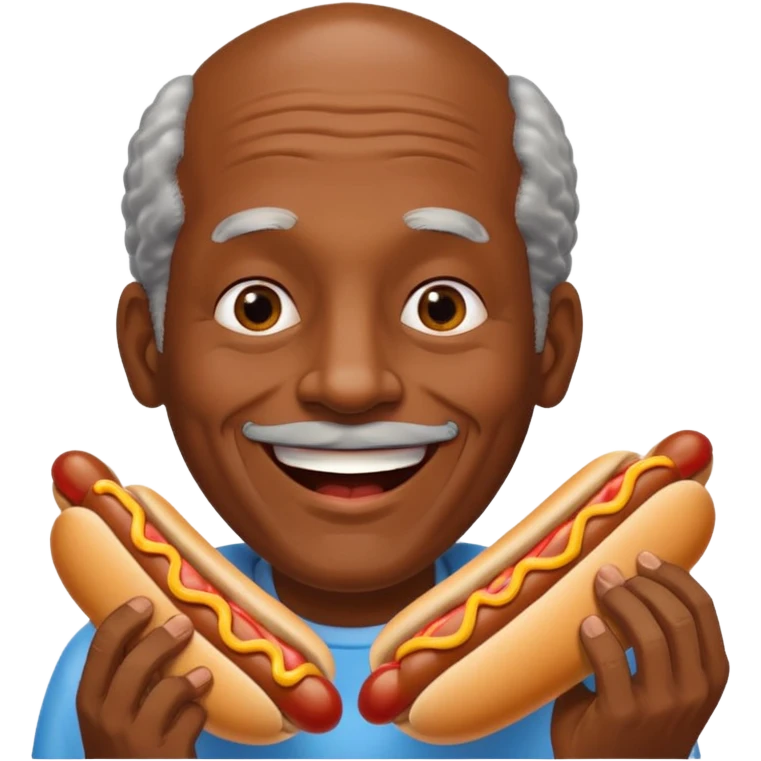 hotdog eating black old man emoji