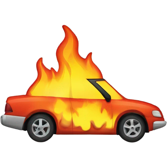 a car on fire emoji
