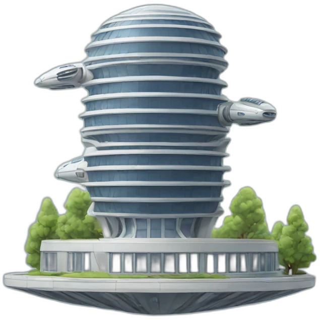spaceship shaped building emoji