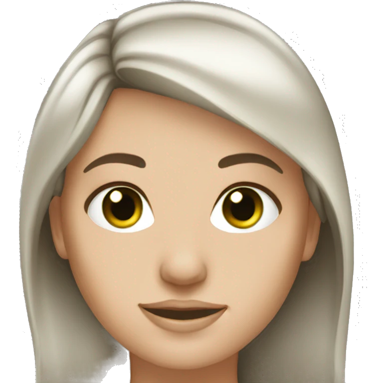 Brunette hair green eyed white woman emoji