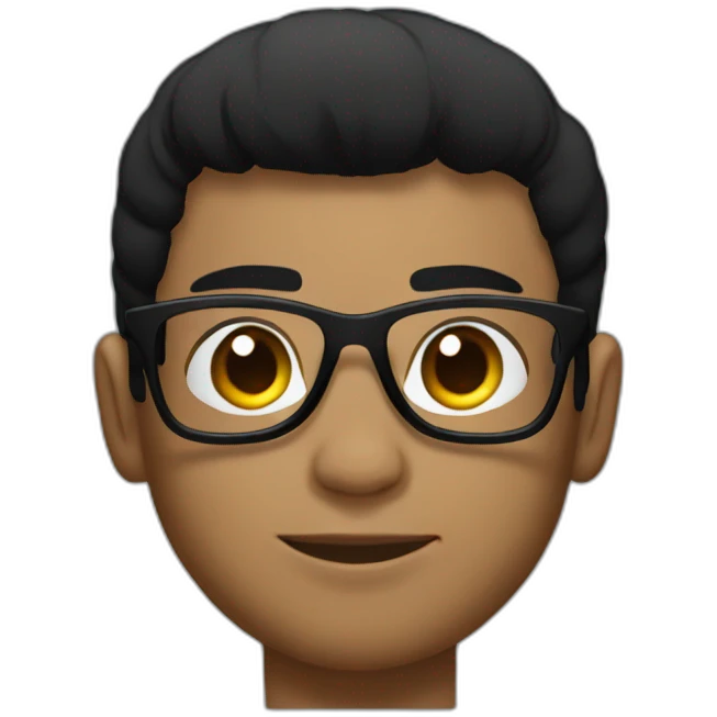Boy Sri lankan MMA fighter with glases black hair emoji