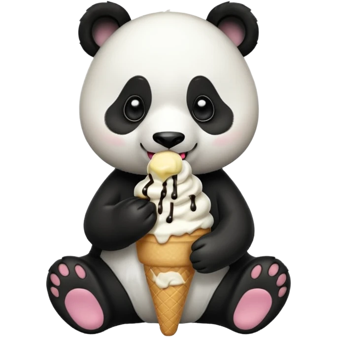 Panda eating ice cream emoji