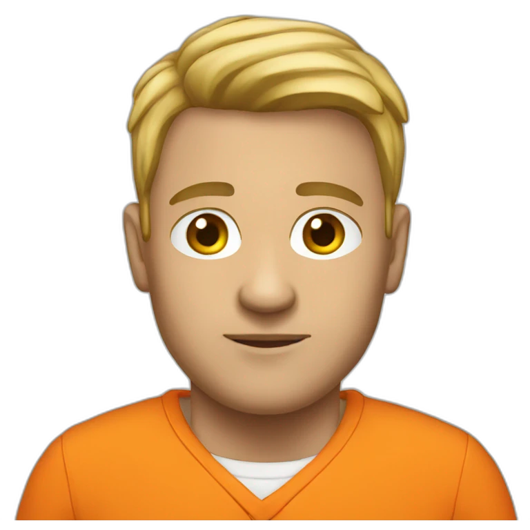 White Prisoner with orange shirt emoji