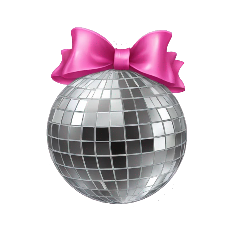 disco ball with pink bow  emoji