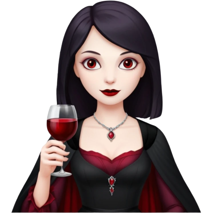 Vampire lady with wine glass emoji