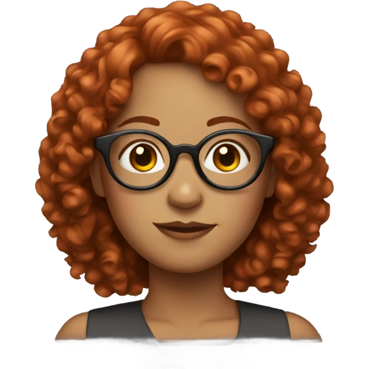 woman with red curly hair and round glasses emoji