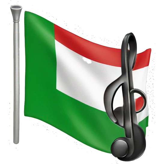 Italian flag and music key emoji